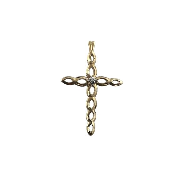 18K Yellow Gold Diamond Cross Pendant #15547